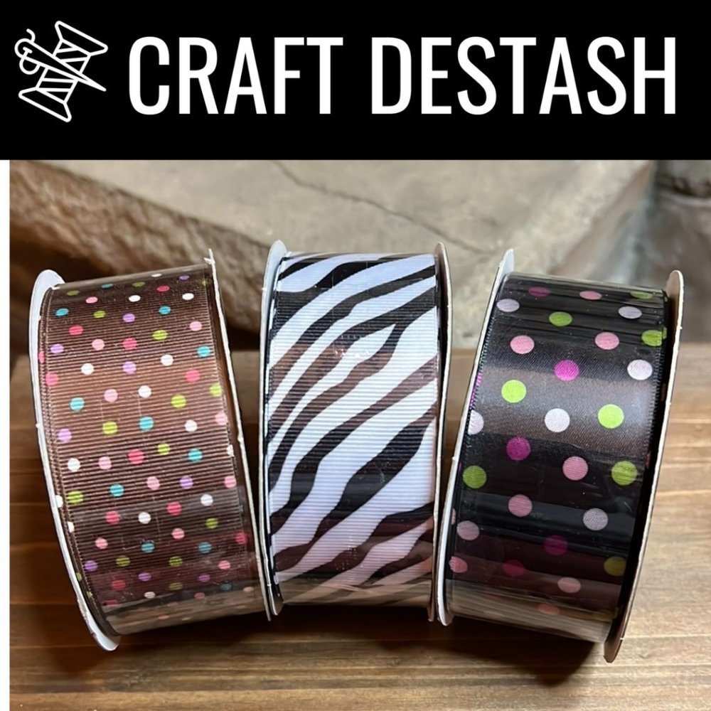 Lot of 3 spools of 1.5 inch ribbon - NEW